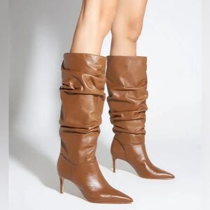 Schutz Ashlee Up boots, brown leather, NIB 9.5